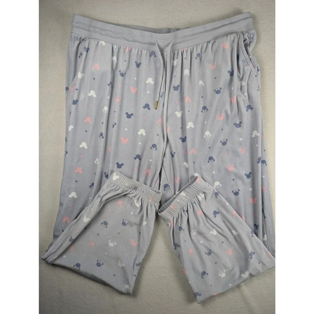 Disney Pajama 2 Piece‎ Set Women's Mickey Silky Stretch Fleece Long Sleeve XXL - Picture 11 of 13